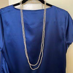 Long glass bead necklace